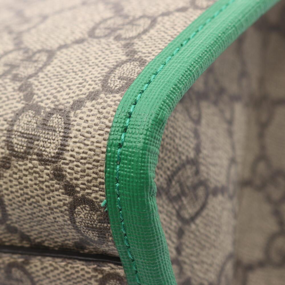 Gucci Canvas Beige GG Leather Multicolor Green Supreme Handbag - Picture 5 of 6